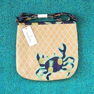 NWT-Vera Bradley Beach Straw Crossbody Crab/Pineapple Design-Retired Pattern